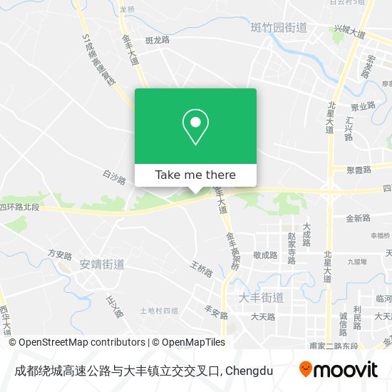 成都绕城高速公路与大丰镇立交交叉口 map