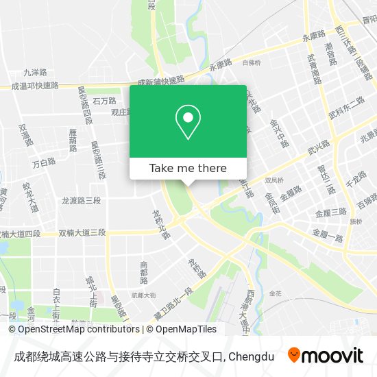 成都绕城高速公路与接待寺立交桥交叉口 map