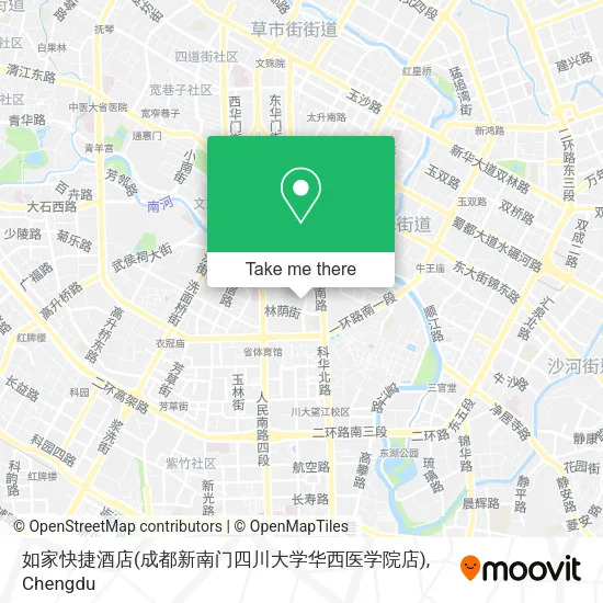 如家快捷酒店(成都新南门四川大学华西医学院店) map
