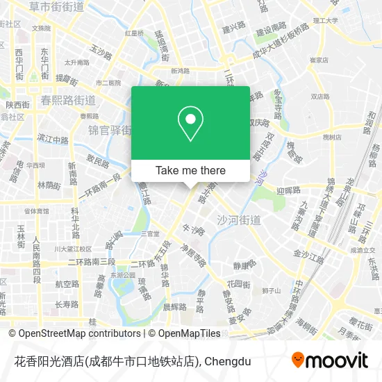 花香阳光酒店(成都牛市口地铁站店) map