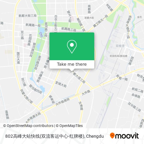 802高峰大站快线(双流客运中心-红牌楼) map