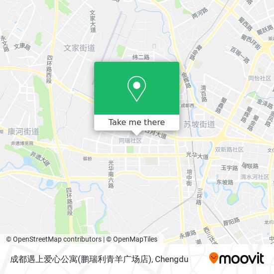 成都遇上爱心公寓(鹏瑞利青羊广场店) map