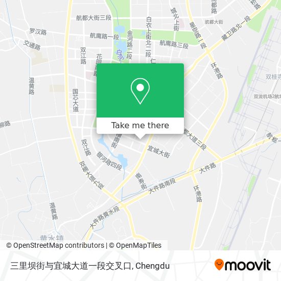 三里坝街与宜城大道一段交叉口 map