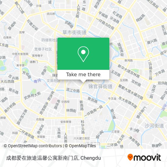 成都爱在旅途温馨公寓新南门店 map