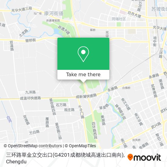 三环路草金立交出口(G4201成都绕城高速出口南向) map