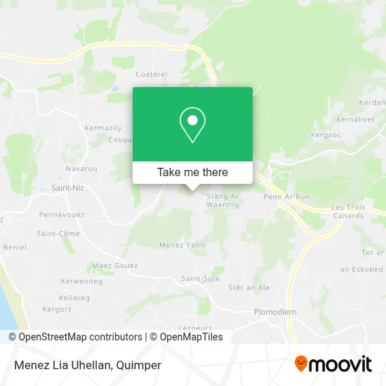 Menez Lia Uhellan map