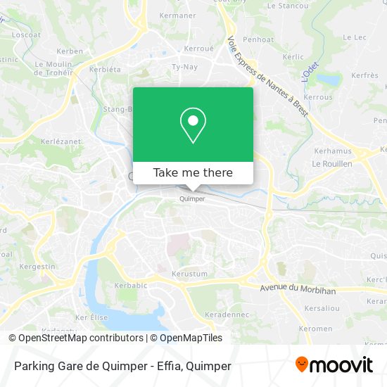 Parking Gare de Quimper - Effia map