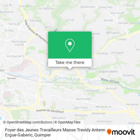 Foyer des Jeunes Travailleurs Masse-Trevidy Antenn Ergue-Gaberic map