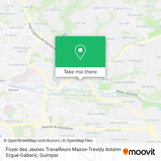 Foyer des Jeunes Travailleurs Masse-Trevidy Antenn Ergue-Gaberic map