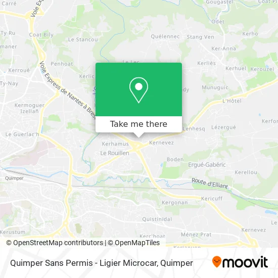 Quimper Sans Permis - Ligier Microcar map