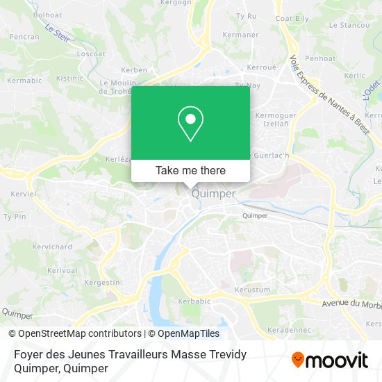 Mapa Foyer des Jeunes Travailleurs Masse Trevidy Quimper