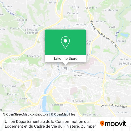 Mapa Union Départementale de la Consommation du Logement et du Cadre de Vie du Finistère