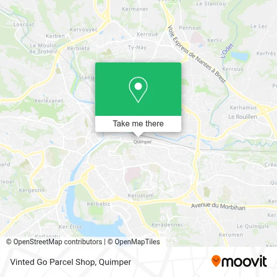Vinted Go Parcel Shop map