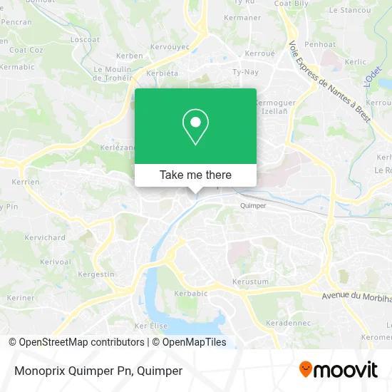 Monoprix Quimper Pn map