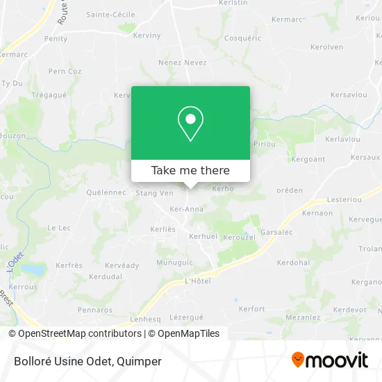 Bolloré Usine Odet map