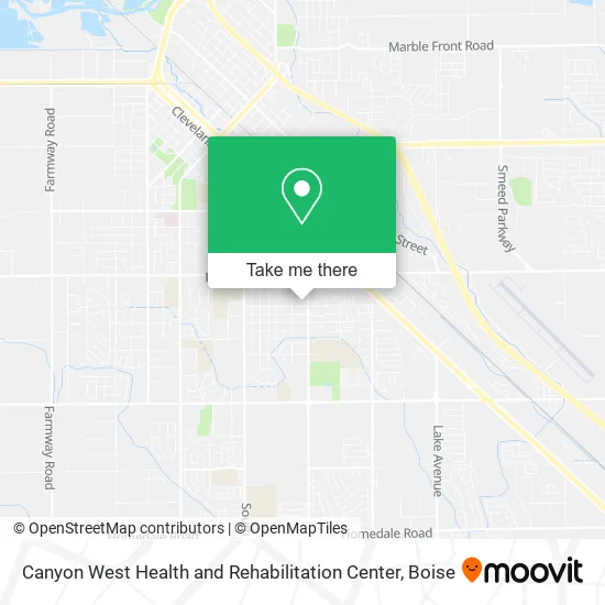 Canyon West Health and Rehabilitation Center map
