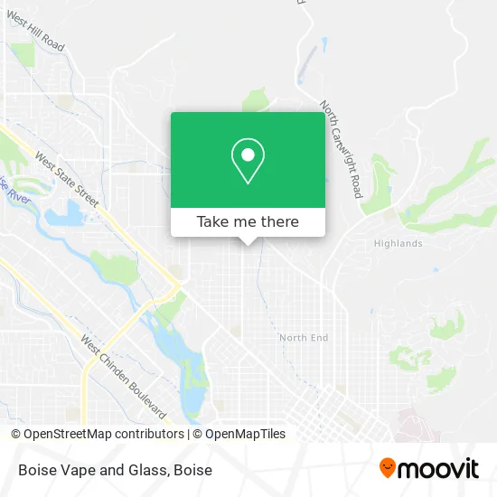 Boise Vape and Glass map