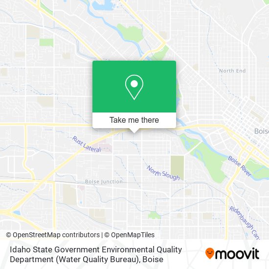 Idaho State Government Environmental Quality Department (Water Quality Bureau) map