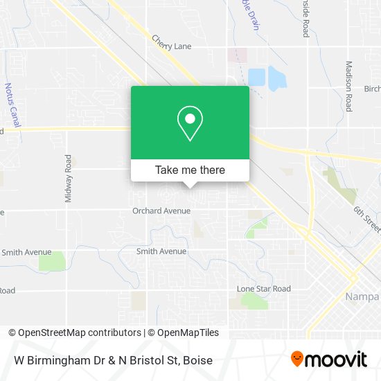 W Birmingham Dr & N Bristol St map