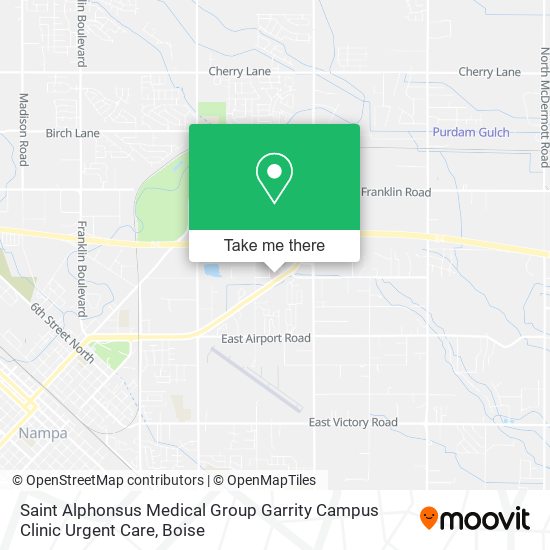 Saint Alphonsus Medical Group Garrity Campus Clinic Urgent Care map