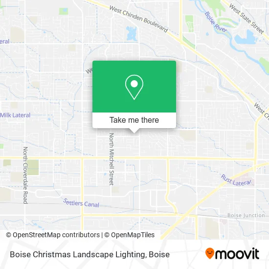 Boise Christmas Landscape Lighting map