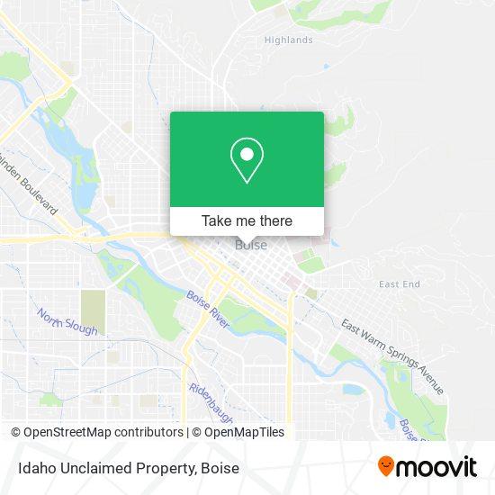 Idaho Unclaimed Property map