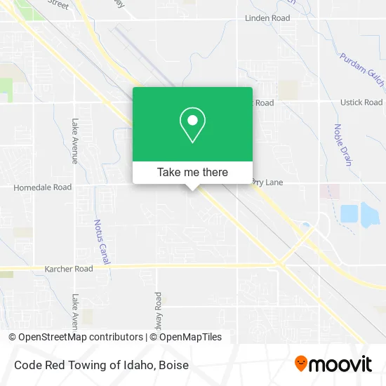 Code Red Towing of Idaho map