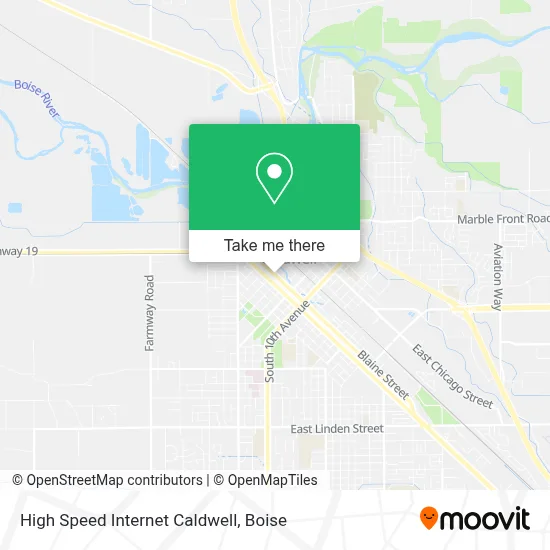 High Speed Internet Caldwell map