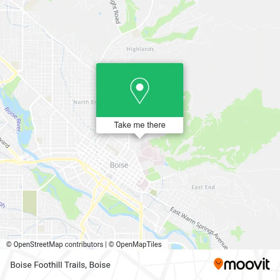 Boise Foothill Trails map