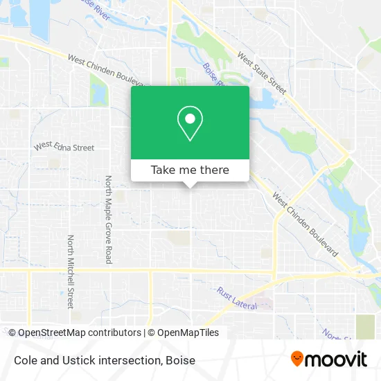 Cole and Ustick intersection map