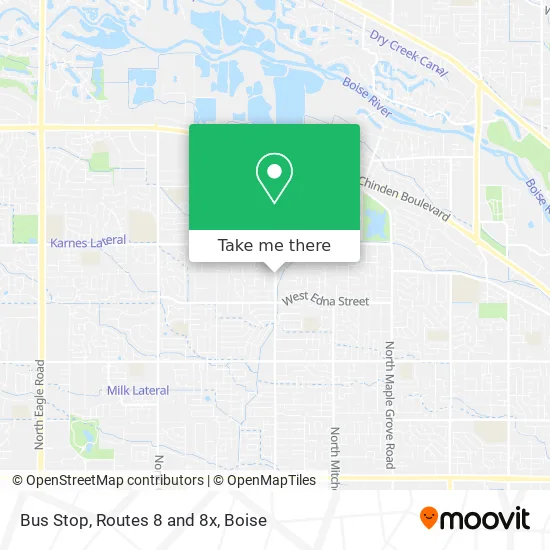 Bus Stop, Routes 8 and 8x map