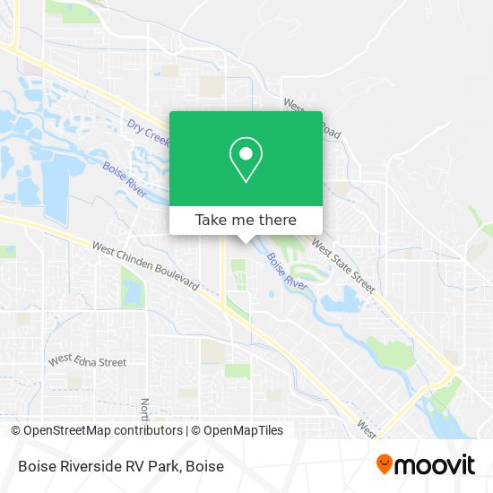Boise Riverside RV Park map