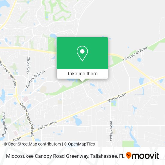 Miccosukee Canopy Road Greenway map