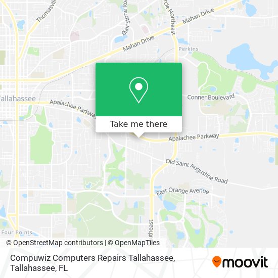 Mapa de Compuwiz Computers Repairs Tallahassee