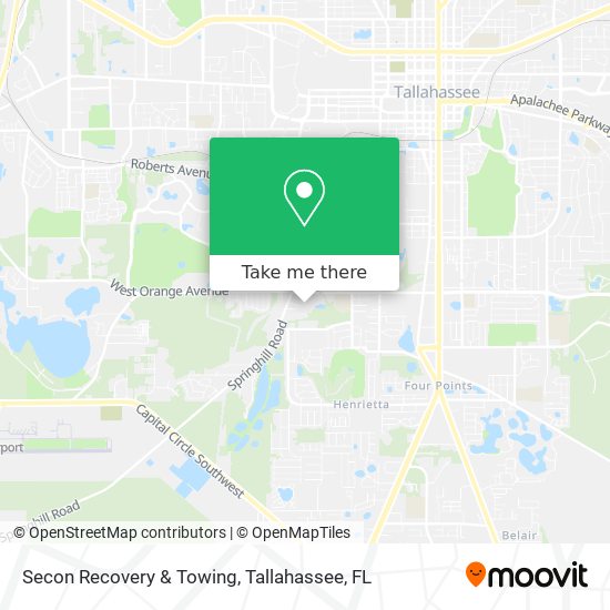 Secon Recovery & Towing map