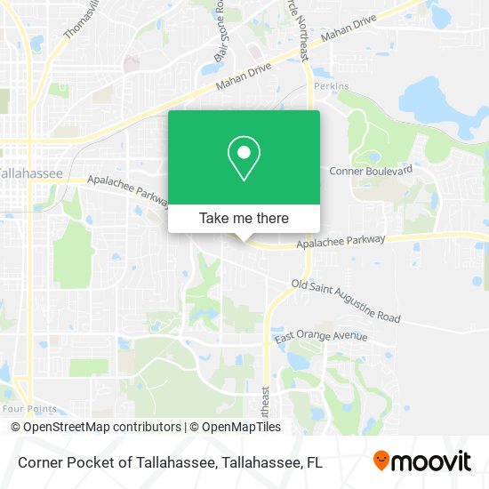 Corner Pocket of Tallahassee map