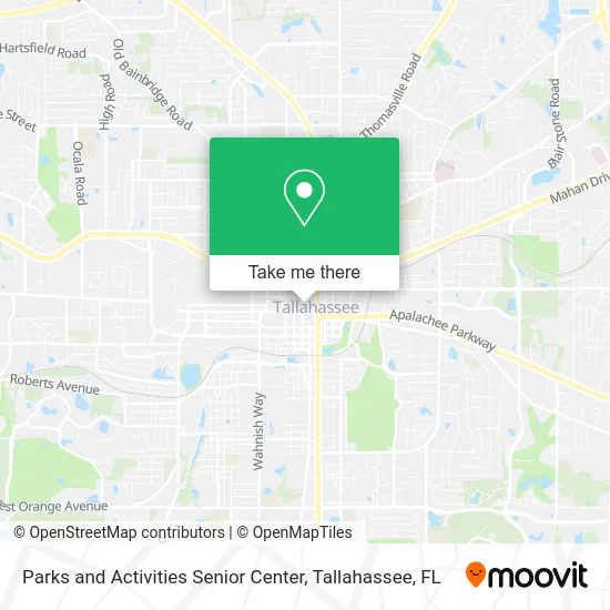 Parks and Activities Senior Center map