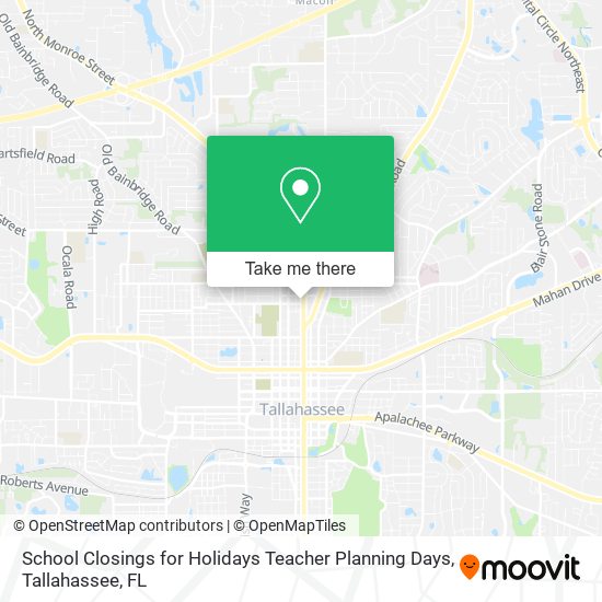 School Closings for Holidays Teacher Planning Days map