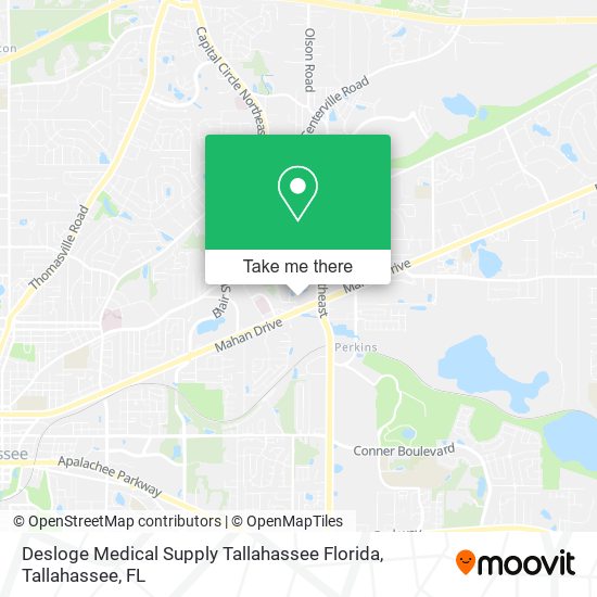 Desloge Medical Supply Tallahassee Florida map