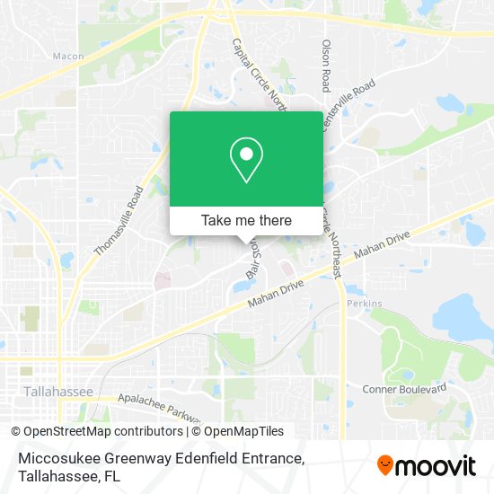 Miccosukee Greenway Edenfield Entrance map