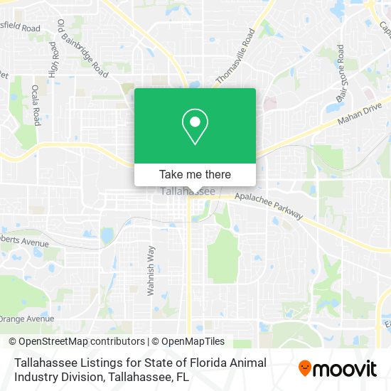 Mapa de Tallahassee Listings for State of Florida Animal Industry Division