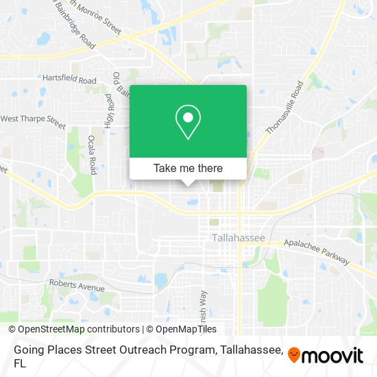 Going Places Street Outreach Program map