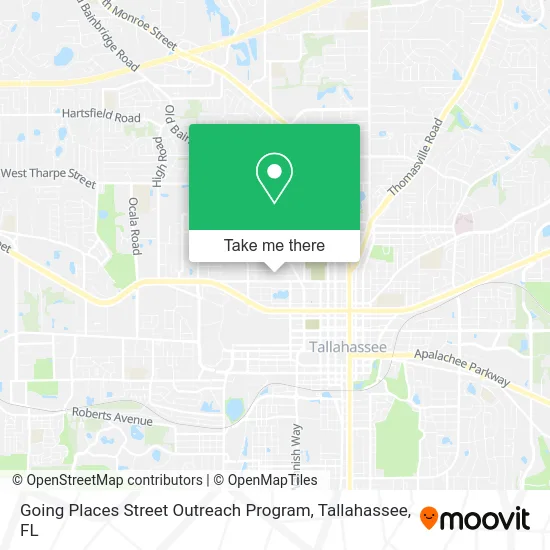 Going Places Street Outreach Program map