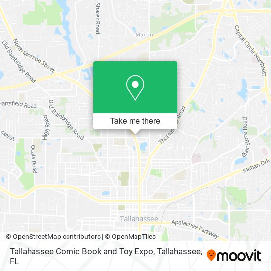 Tallahassee Comic Book and Toy Expo map
