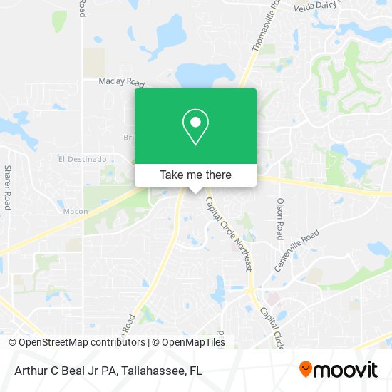 Arthur C Beal Jr PA map