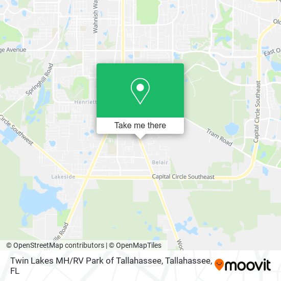 Twin Lakes MH / RV Park of Tallahassee map