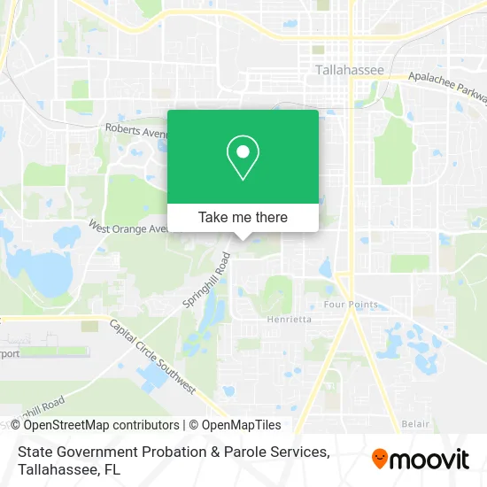 State Government Probation & Parole Services map