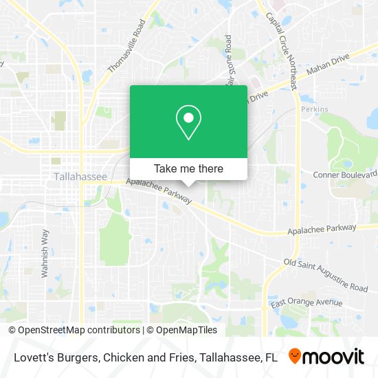 Mapa de Lovett's Burgers, Chicken and Fries