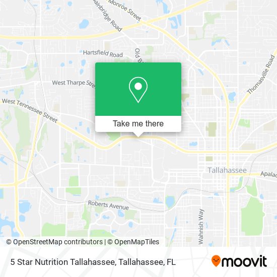 Mapa de 5 Star Nutrition Tallahassee