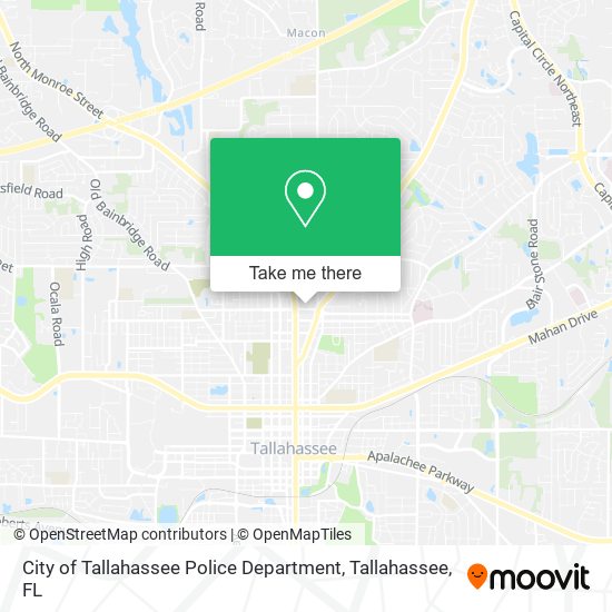 City of Tallahassee Police Department map